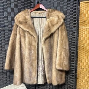 Vintage Mink Fur jacket fits medium to slim large best brown